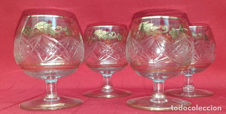 Antig&uuml;edades: 4 COPAS DE CRISTAL TALLADO - Foto 3