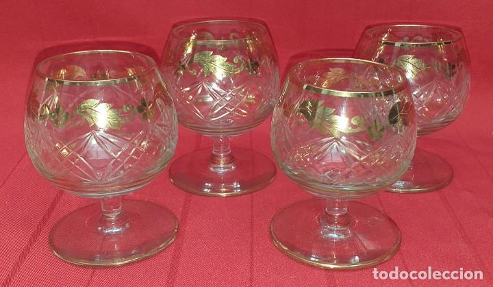 Antig&uuml;edades: 4 COPAS DE CRISTAL TALLADO - Foto 4