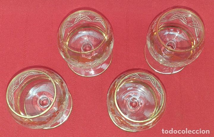 Antig&uuml;edades: 4 COPAS DE CRISTAL TALLADO - Foto 6