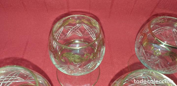 Antig&uuml;edades: 4 COPAS DE CRISTAL TALLADO - Foto 7
