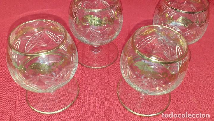 Antig&uuml;edades: 4 COPAS DE CRISTAL TALLADO - Foto 8