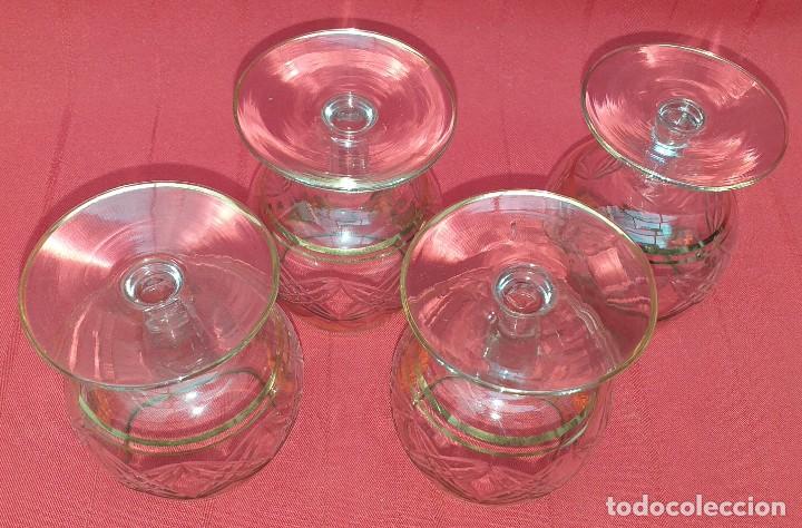 Antig&uuml;edades: 4 COPAS DE CRISTAL TALLADO - Foto 9
