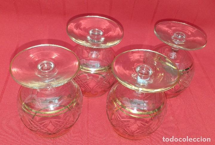 Antig&uuml;edades: 4 COPAS DE CRISTAL TALLADO - Foto 10
