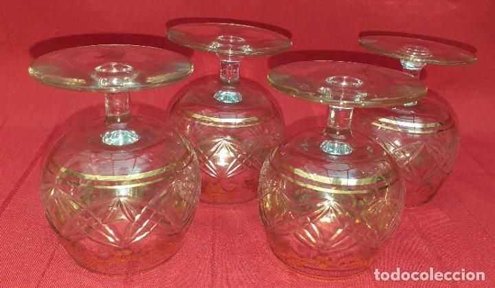 Antig&uuml;edades: 4 COPAS DE CRISTAL TALLADO - Foto 11