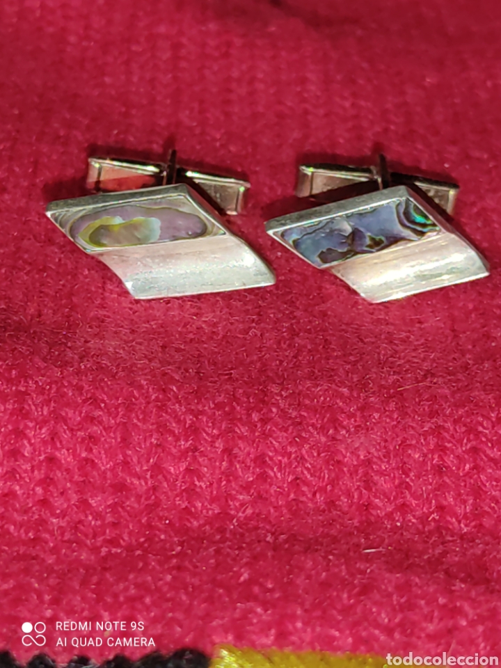 Antig&uuml;edades: Gemelos de plata 925 y Nacar. - Foto 1