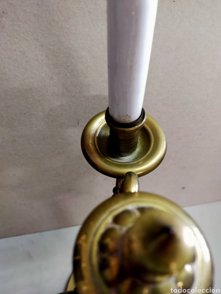 Antig&uuml;edades: CANDELABRO DE BRONCE, TRES LUCES, ESTILO HOLANDES. - Foto 12