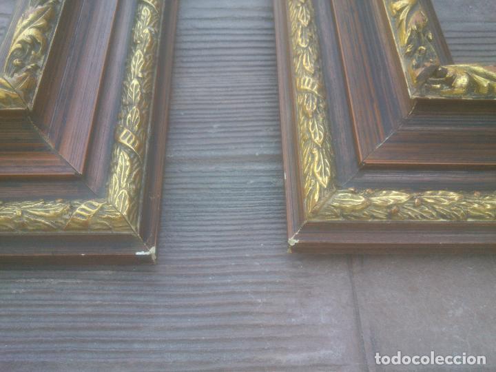Antigüedades: Pareja Marco madera chapado y dorado - Foto 3 - 267417154
