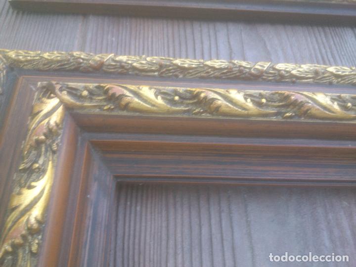 Antigüedades: Pareja Marco madera chapado y dorado - Foto 5 - 267417154