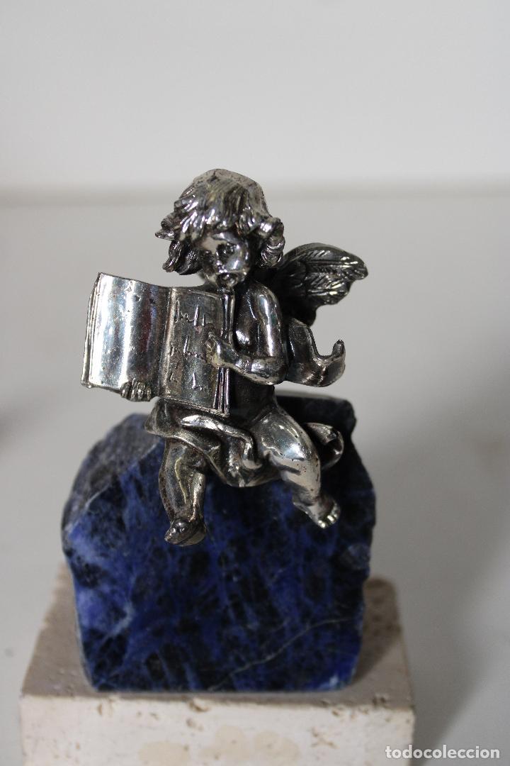 Antig&uuml;edades: figura de angel plateado - Foto 1