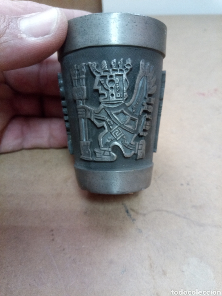 Antig&uuml;edades: Vaso de zinc antiguo - Foto 1