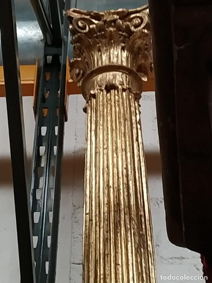 Antig&uuml;edades: Columna de retablo en madera dorada - Foto 10