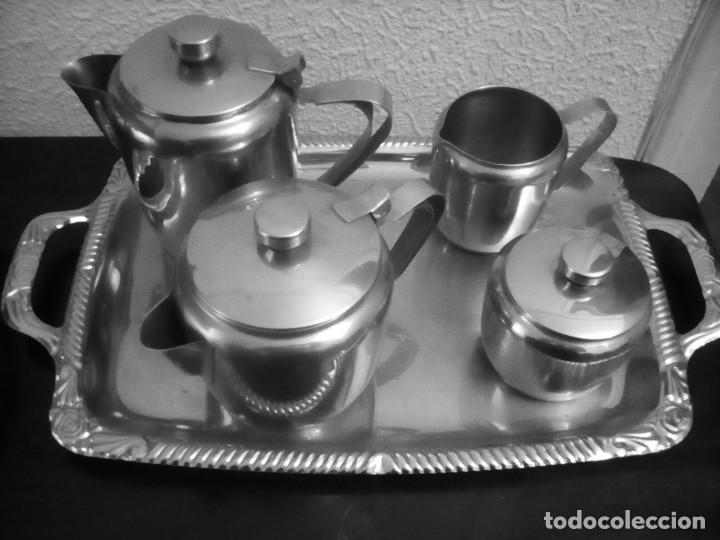 Antig&uuml;edades: Tetera Cafetera Lechero Azucarero Y Bandeja. - Foto 1