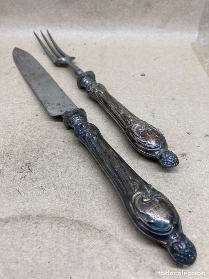 Antig&uuml;edades: Cuchillo con mango de plata - Foto 1