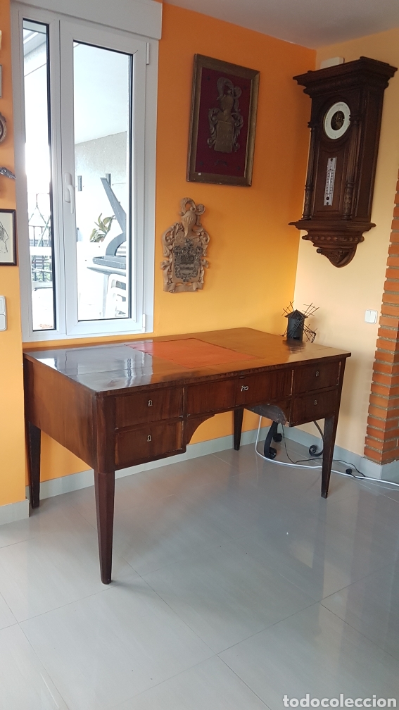 Antig&uuml;edades: MESA DE DESPACHO DE CAOBA CUBANA FINALES XIX - Foto 2