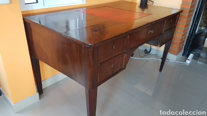 Antig&uuml;edades: MESA DE DESPACHO DE CAOBA CUBANA FINALES XIX - Foto 4