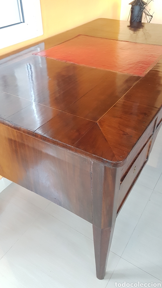 Antig&uuml;edades: MESA DE DESPACHO DE CAOBA CUBANA FINALES XIX - Foto 5