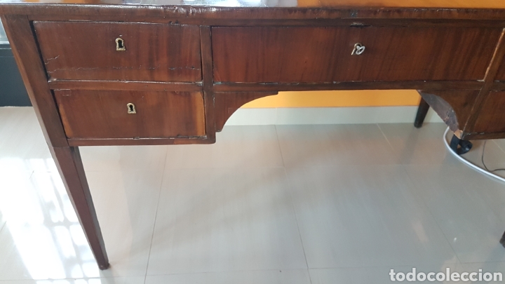 Antig&uuml;edades: MESA DE DESPACHO DE CAOBA CUBANA FINALES XIX - Foto 7
