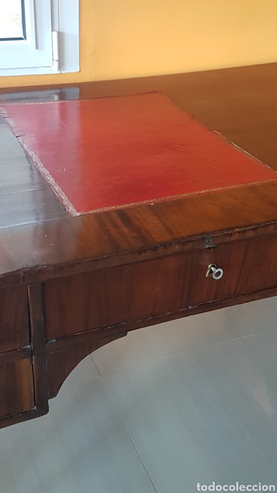 Antig&uuml;edades: MESA DE DESPACHO DE CAOBA CUBANA FINALES XIX - Foto 9