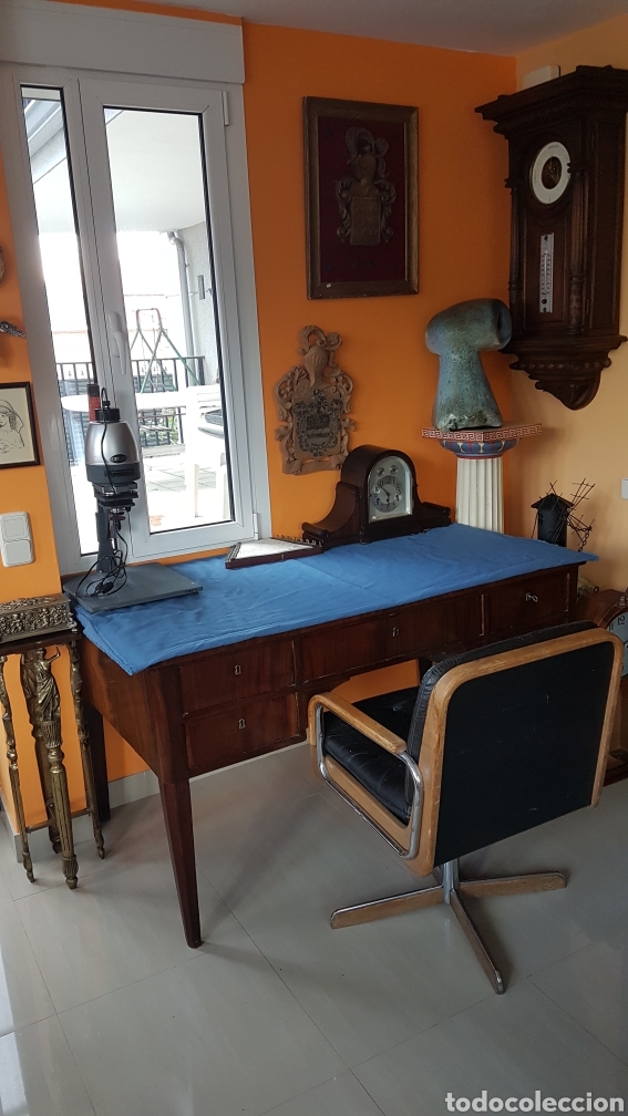 Antig&uuml;edades: MESA DE DESPACHO DE CAOBA CUBANA FINALES XIX - Foto 13