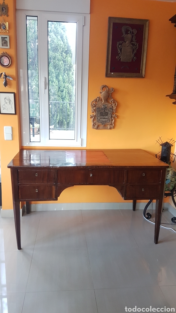 Antig&uuml;edades: MESA DE DESPACHO DE CAOBA CUBANA FINALES XIX - Foto 1