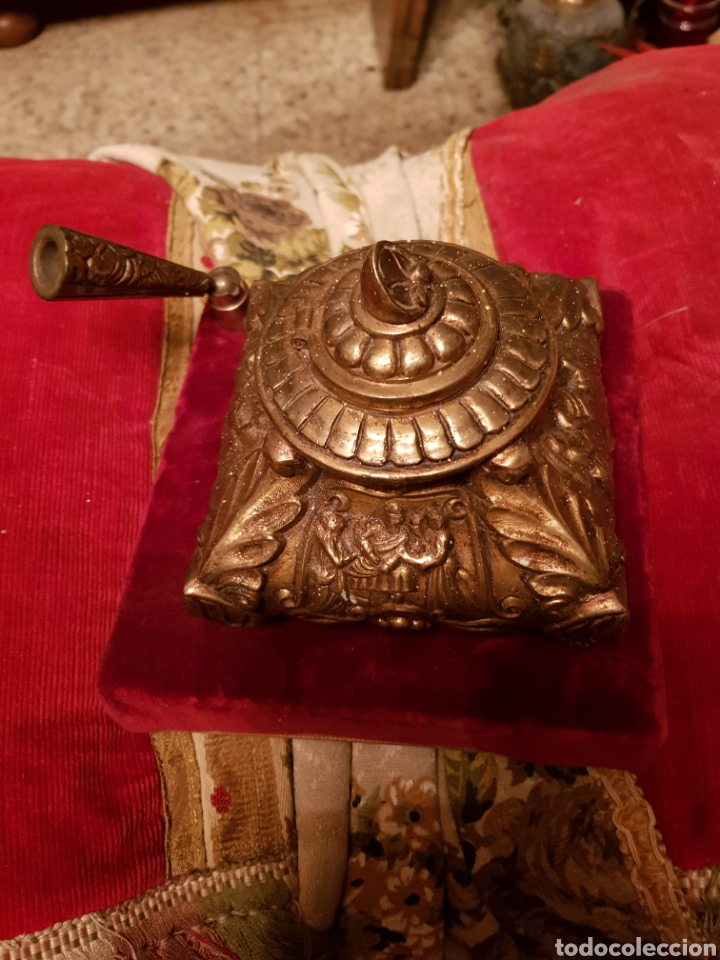 Antig&uuml;edades: ANTIGUO TINTERO DE BRONCE MACIZO - Foto 1