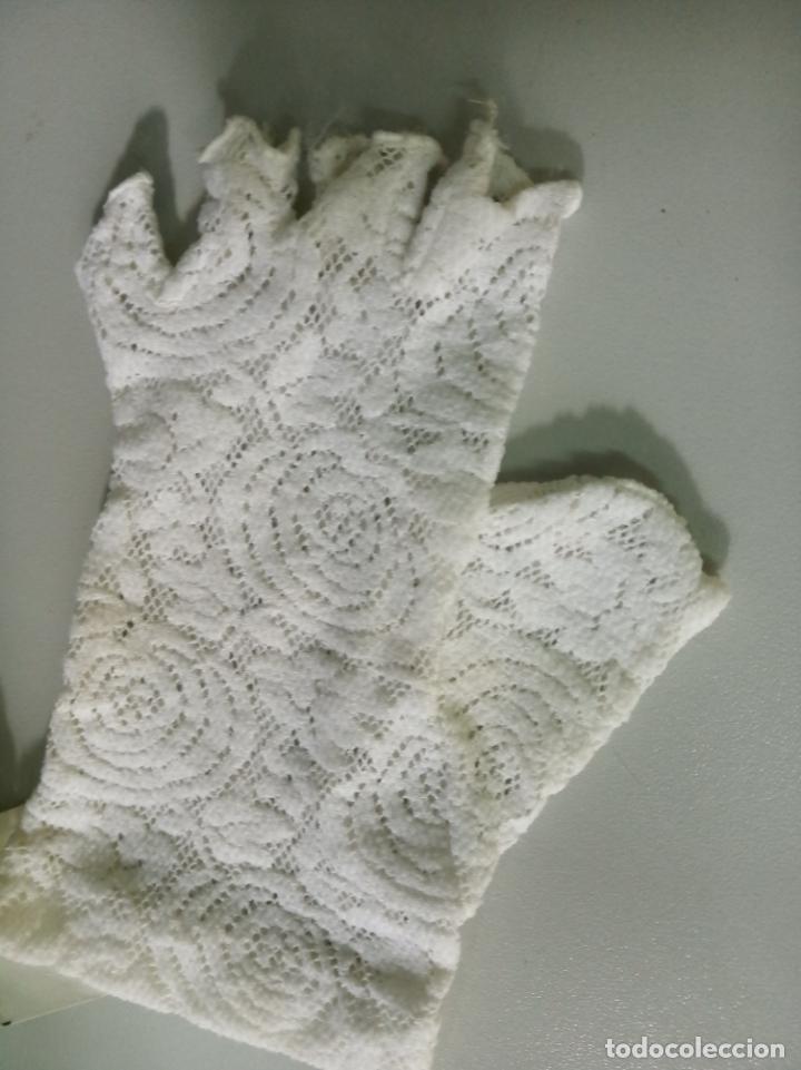 Antig&uuml;edades: MITONES BLANCOS-ENCAJE ELASTICO - Foto 2
