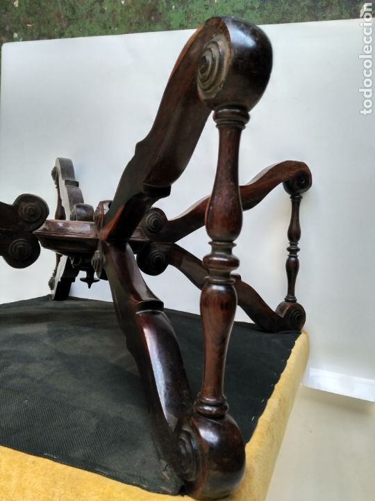 Antig&uuml;edades: ESCABEL, STOOL, DE MADERA DE PALISANDRO REGENCY. INGLATERRA S. XIX - Foto 4