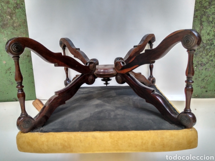 Antig&uuml;edades: ESCABEL, STOOL, DE MADERA DE PALISANDRO REGENCY. INGLATERRA S. XIX - Foto 2