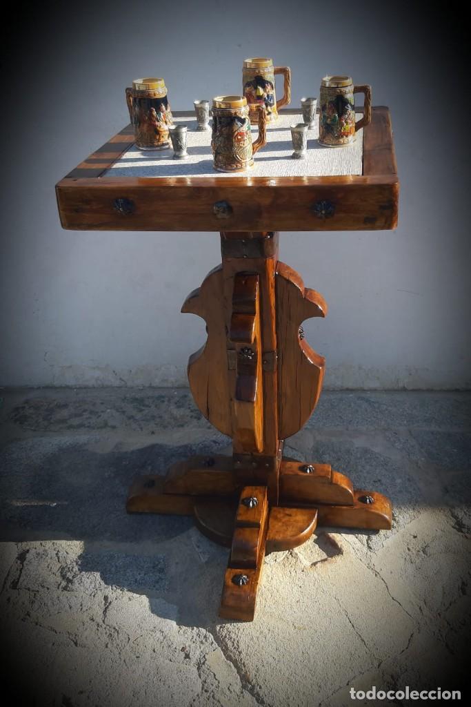 Antig&uuml;edades: Mesa de bar de madera - Foto 3
