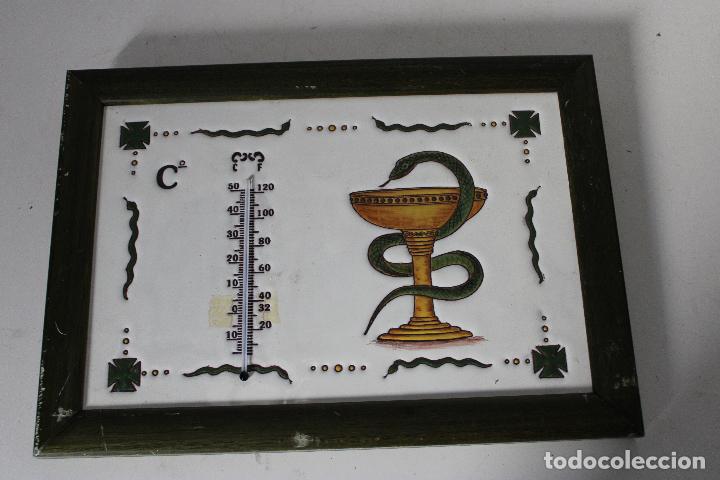 Antig&uuml;edades: azulejo termometro farmacia - Foto 3