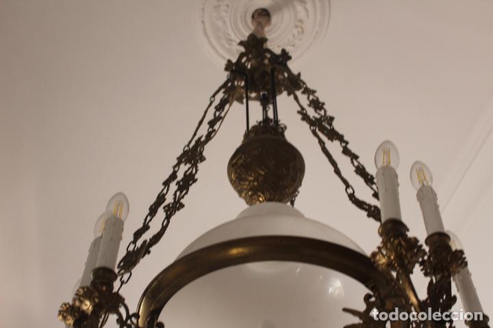 Antig&uuml;edades: lampara sube y baja de bronce - Foto 4