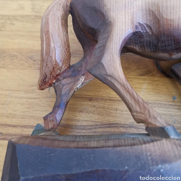 Antig&uuml;edades: Talla de madera de dos caballos, Vienna - Foto 7