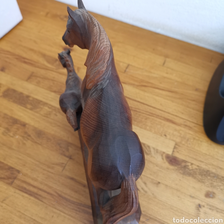 Antig&uuml;edades: Talla de madera de dos caballos, Vienna - Foto 8