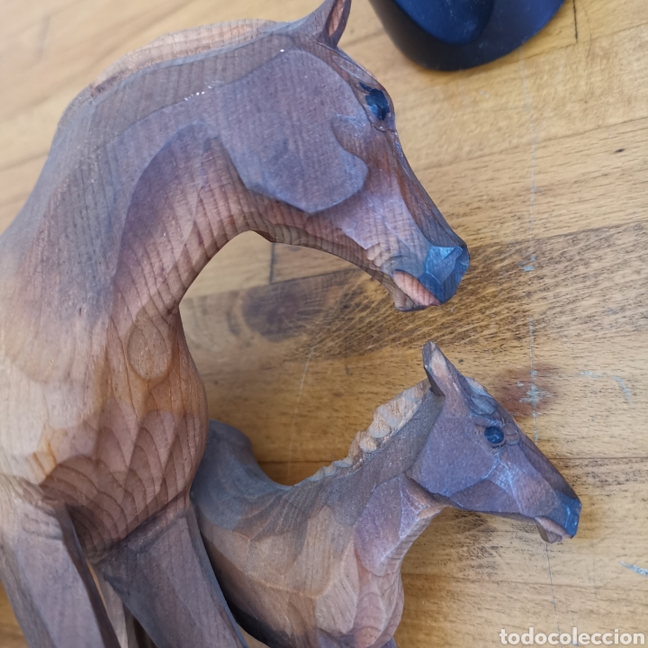 Antig&uuml;edades: Talla de madera de dos caballos, Vienna - Foto 9