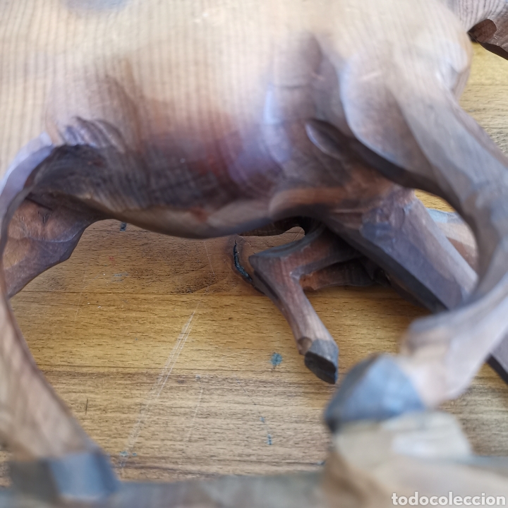 Antig&uuml;edades: Talla de madera de dos caballos, Vienna - Foto 10