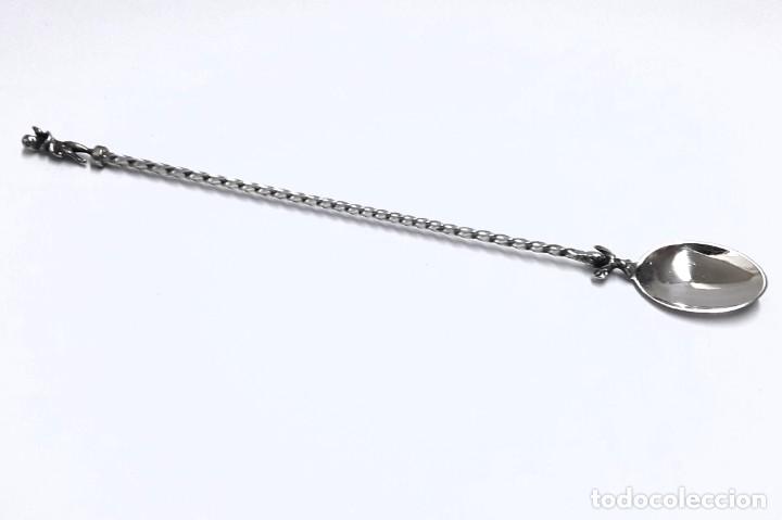 Antig&uuml;edades: CUCHARILLA LARGA REMOVEDORA EN PLATA DE LEY Y NUEVA - Foto 2