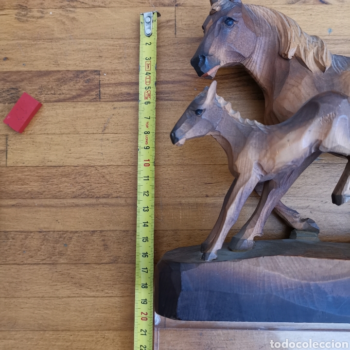 Antig&uuml;edades: Talla de madera de dos caballos, Vienna - Foto 13
