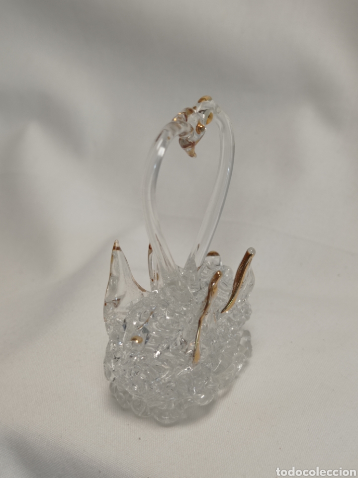 Antig&uuml;edades: PAREJA DE CISNES DE CRISTAL - Foto 3