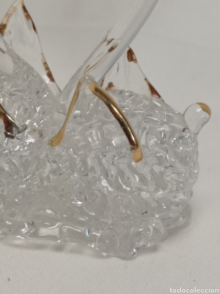 Antig&uuml;edades: PAREJA DE CISNES DE CRISTAL - Foto 4
