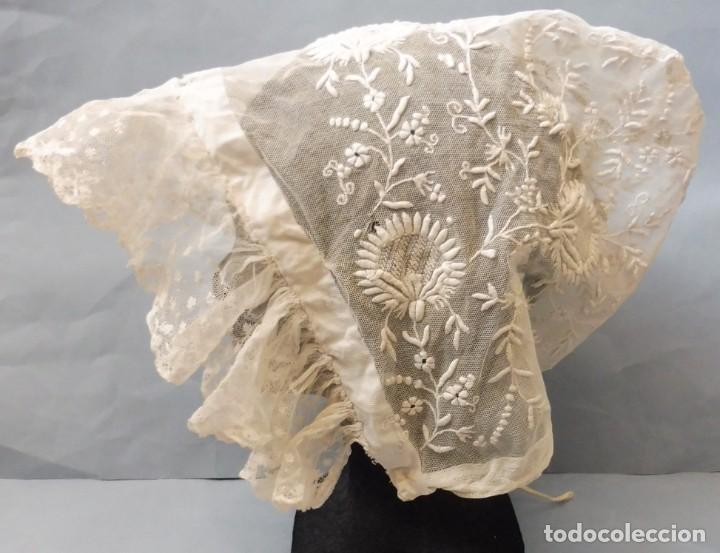 Antig&uuml;edades: ANTIGUO GORRO DE ENCAJE S. XIX - Foto 3
