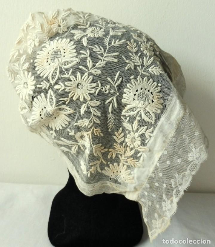 Antig&uuml;edades: ANTIGUO GORRO DE ENCAJE S. XIX - Foto 5