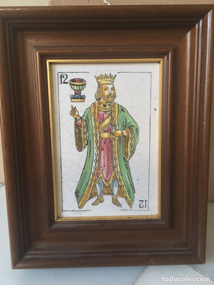 Antig&uuml;edades: Azulejo naipe espa&ntilde;ol - Foto 1