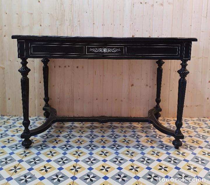 Antig&uuml;edades: Mesa escritorio de &eacute;poca Napole&oacute;n III. - Foto 4