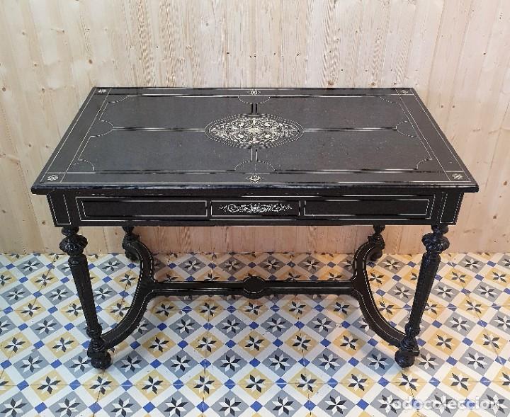 Antig&uuml;edades: Mesa escritorio de &eacute;poca Napole&oacute;n III. - Foto 5