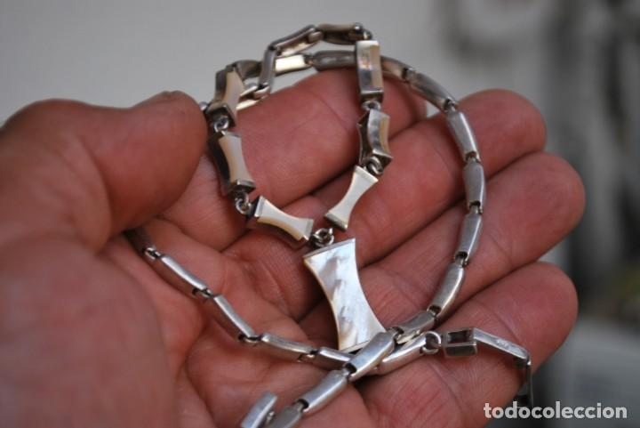 Antig&uuml;edades: Collar de n&aacute;car de plata DE LEY. - Foto 8