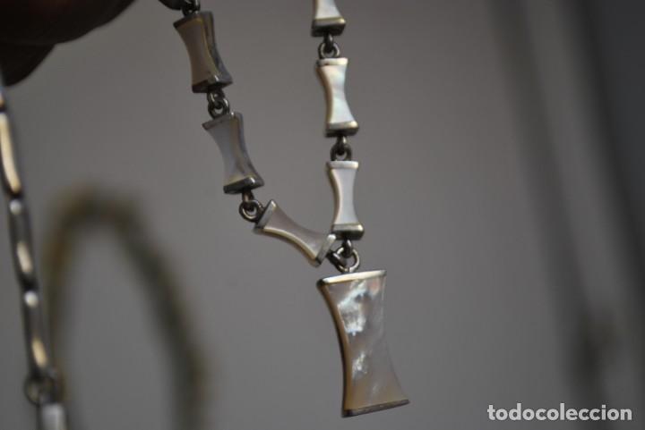 Antig&uuml;edades: Collar de n&aacute;car de plata DE LEY. - Foto 9