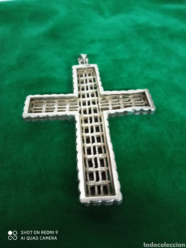 Antig&uuml;edades: Cruz de plata y piedras + - Foto 3
