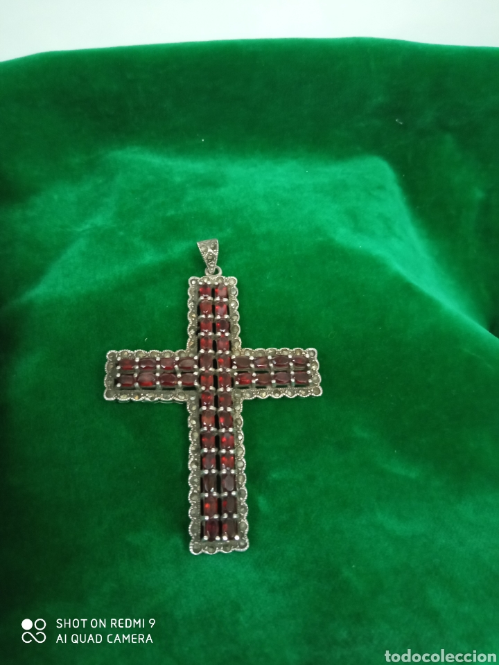 Antig&uuml;edades: Cruz de plata y piedras + - Foto 4