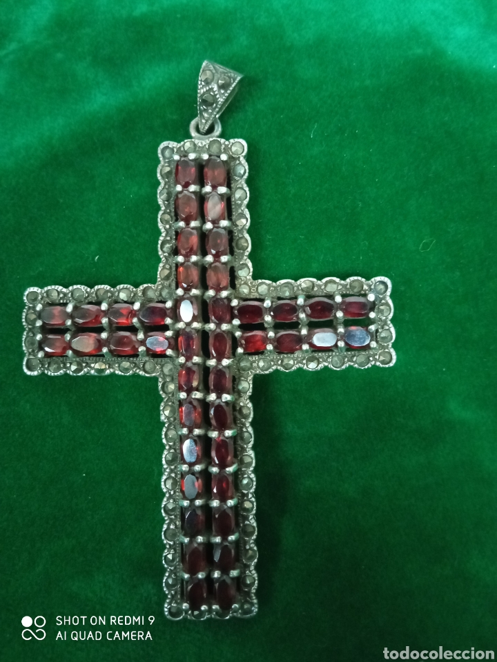 Antig&uuml;edades: Cruz de plata y piedras + - Foto 5