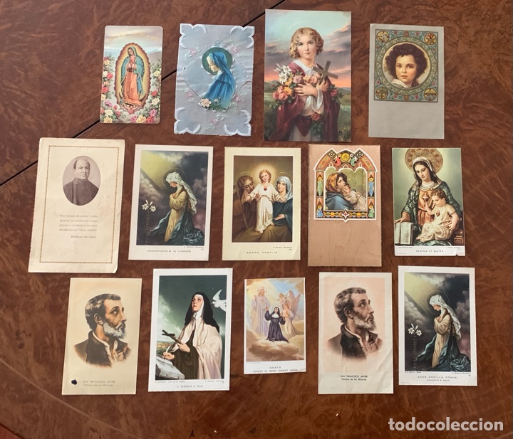 Antig&uuml;edades: Lote 14 estampas religiosas antiguas - Foto 1